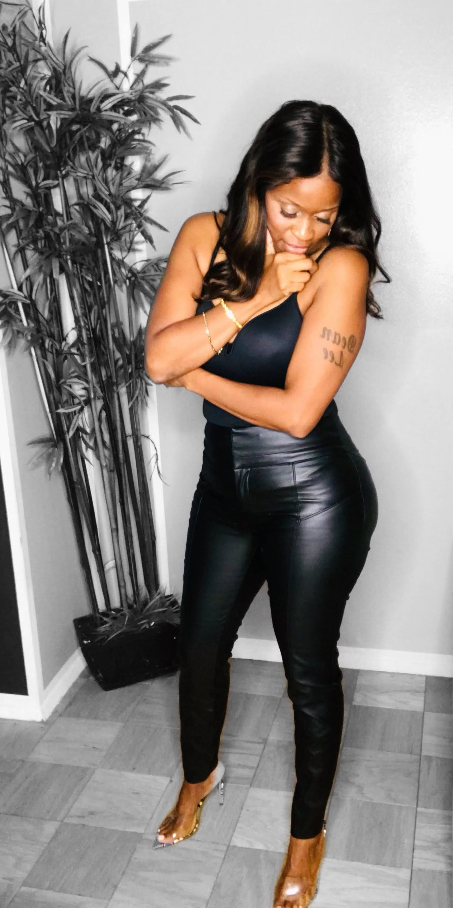 Black Vegan Leather Pants