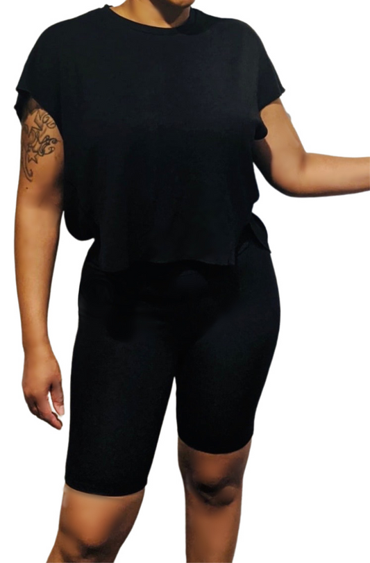 Black & Bold Short Set