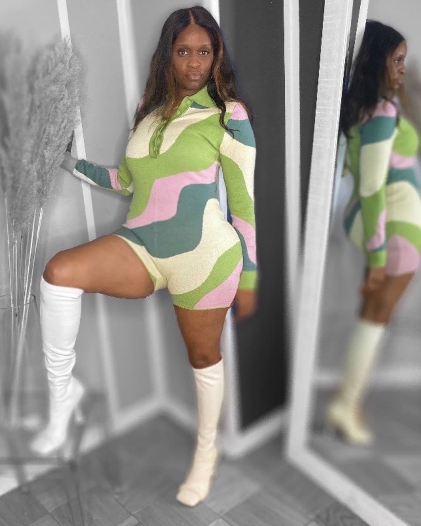 Groovy Green Romper