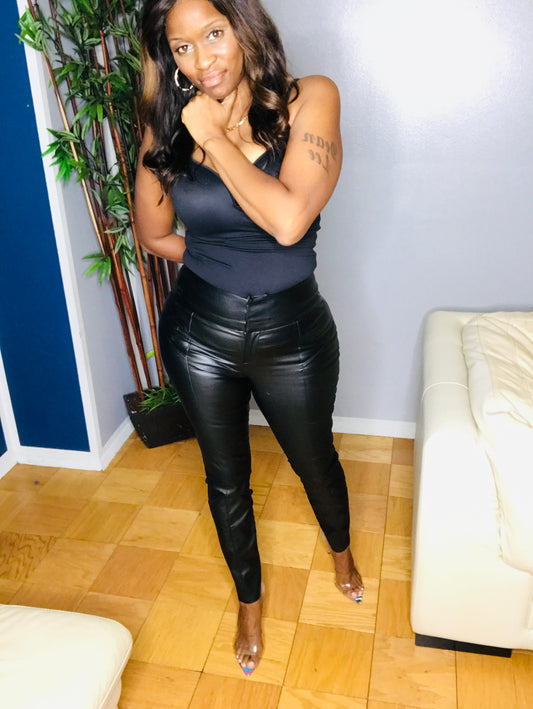 Black Vegan Leather Pants