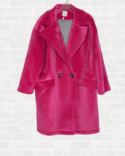 Load image into Gallery viewer, Faux Suede          Hot Pink   OVERSIZED Coat
