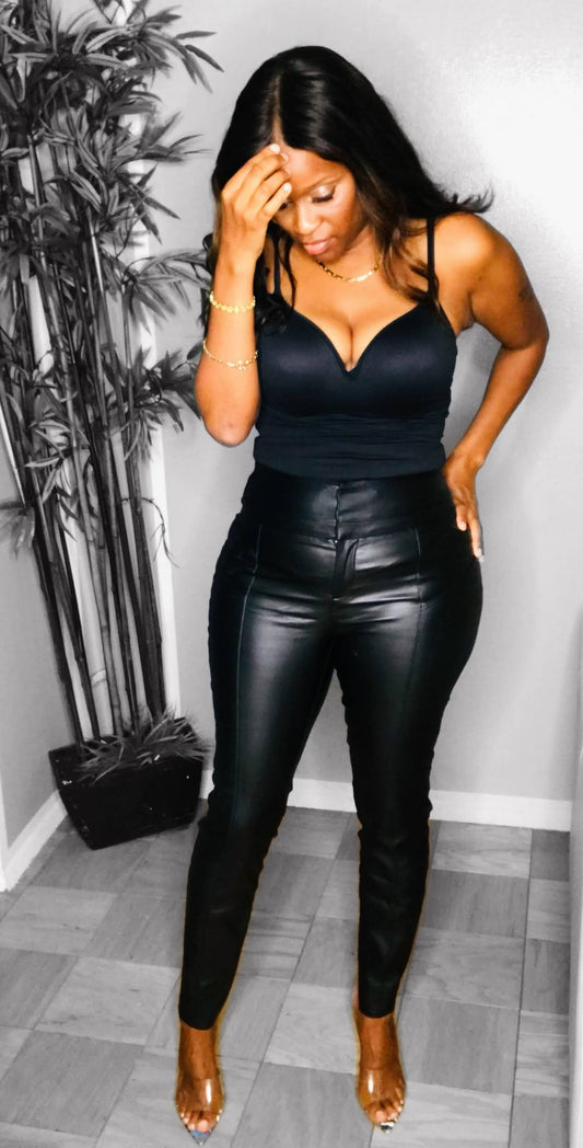 Black Vegan Leather Pants