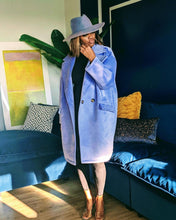 Load image into Gallery viewer, Faux Suede Pretty Periwinkle OVERSIZED Coat
