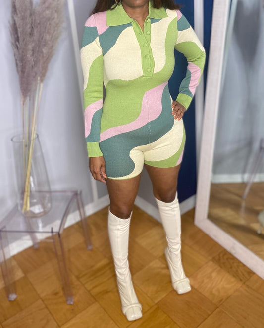 Groovy Green Romper