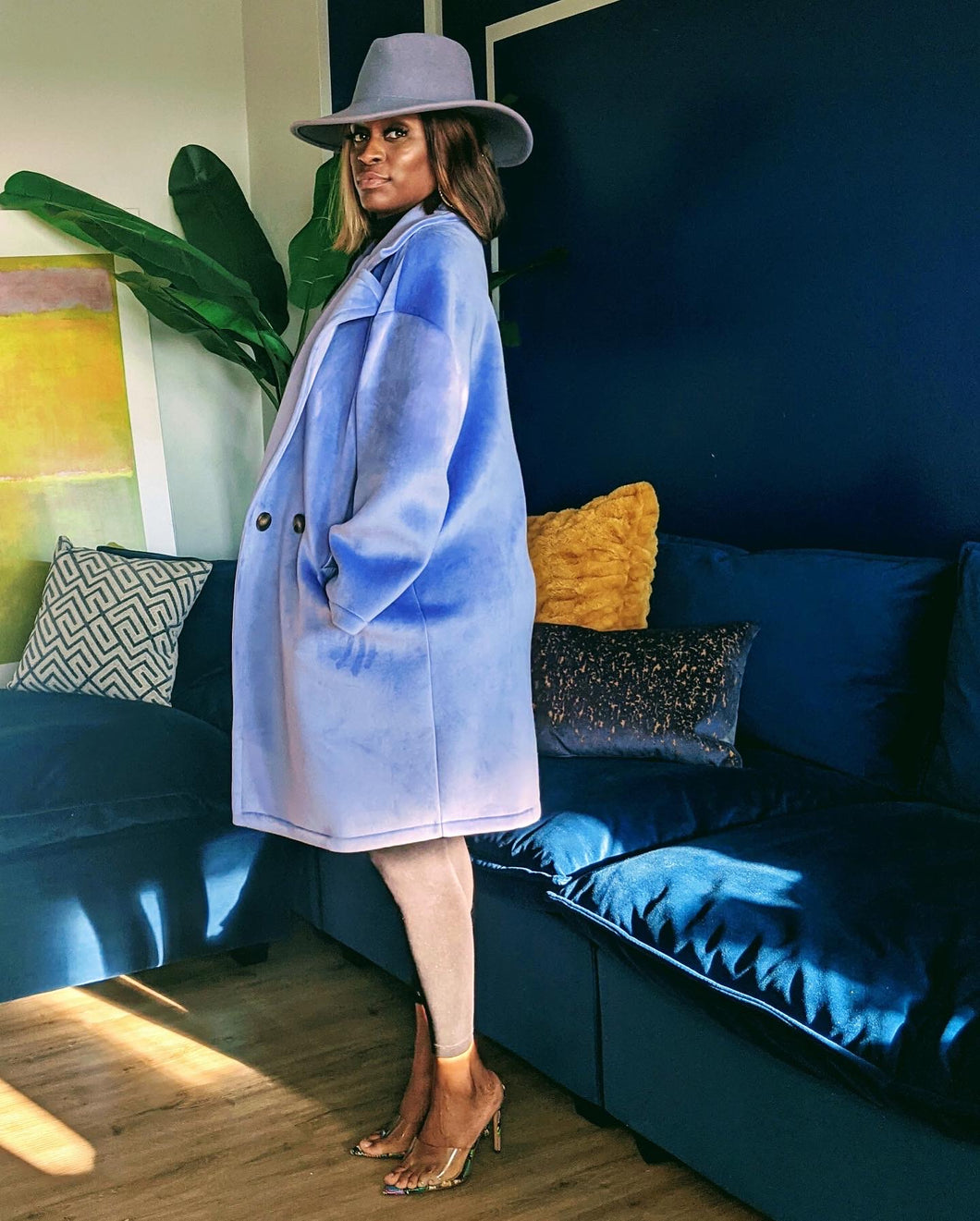 Faux Suede Pretty Periwinkle OVERSIZED Coat