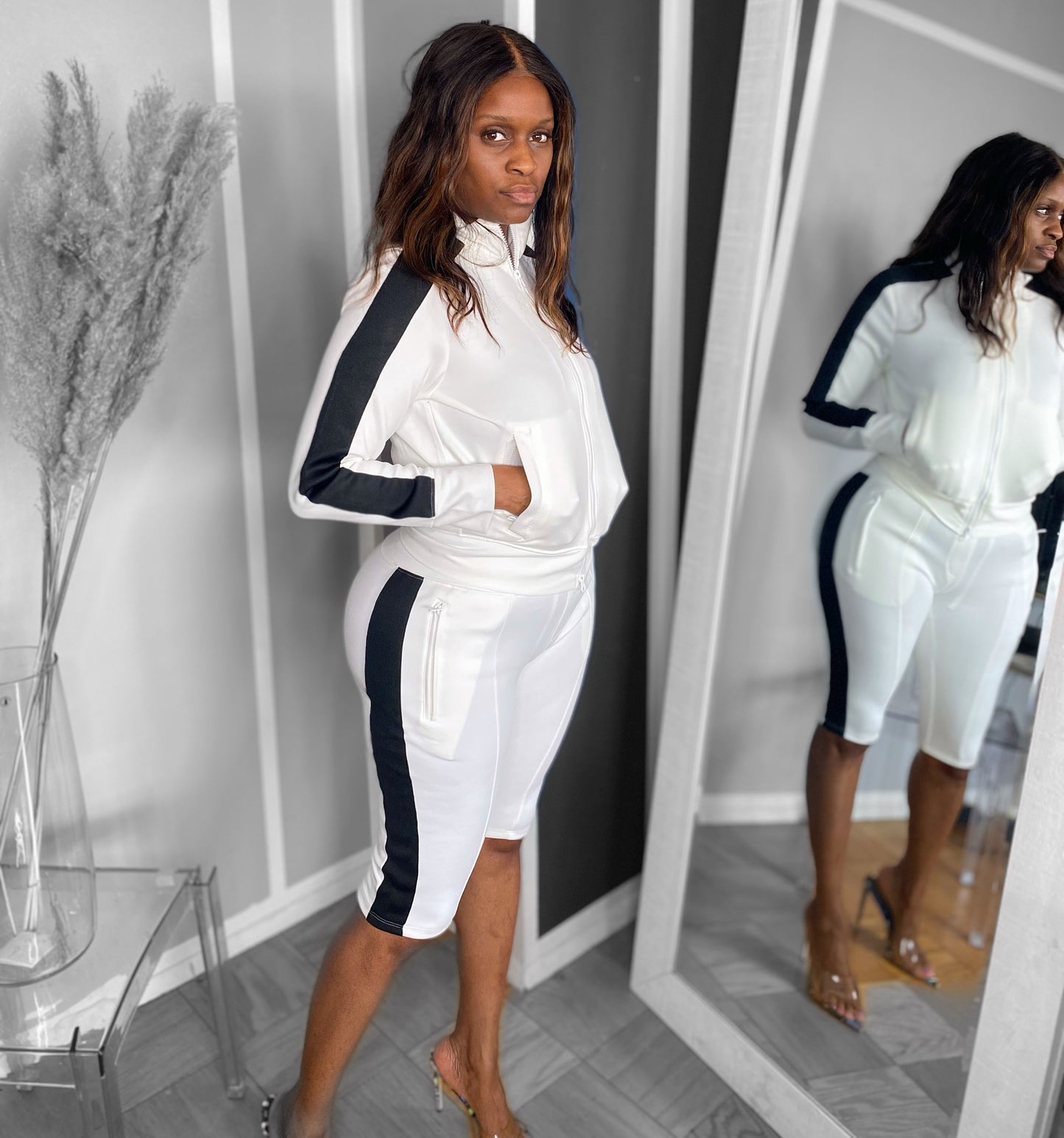 Black and White Bermuda Short Set