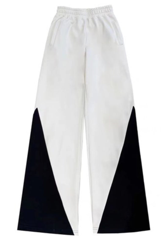Elastic Waist Black/White Contrast Sweats