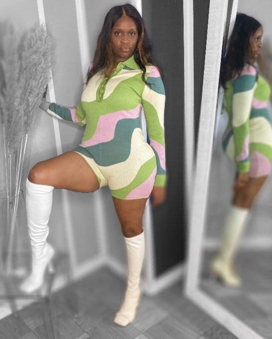 Groovy Green Romper