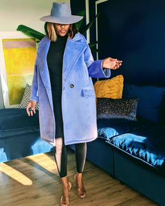 Faux Suede Pretty Periwinkle OVERSIZED Coat