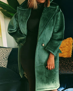 Faux Suede Emerald Green OVERSIZED Coat